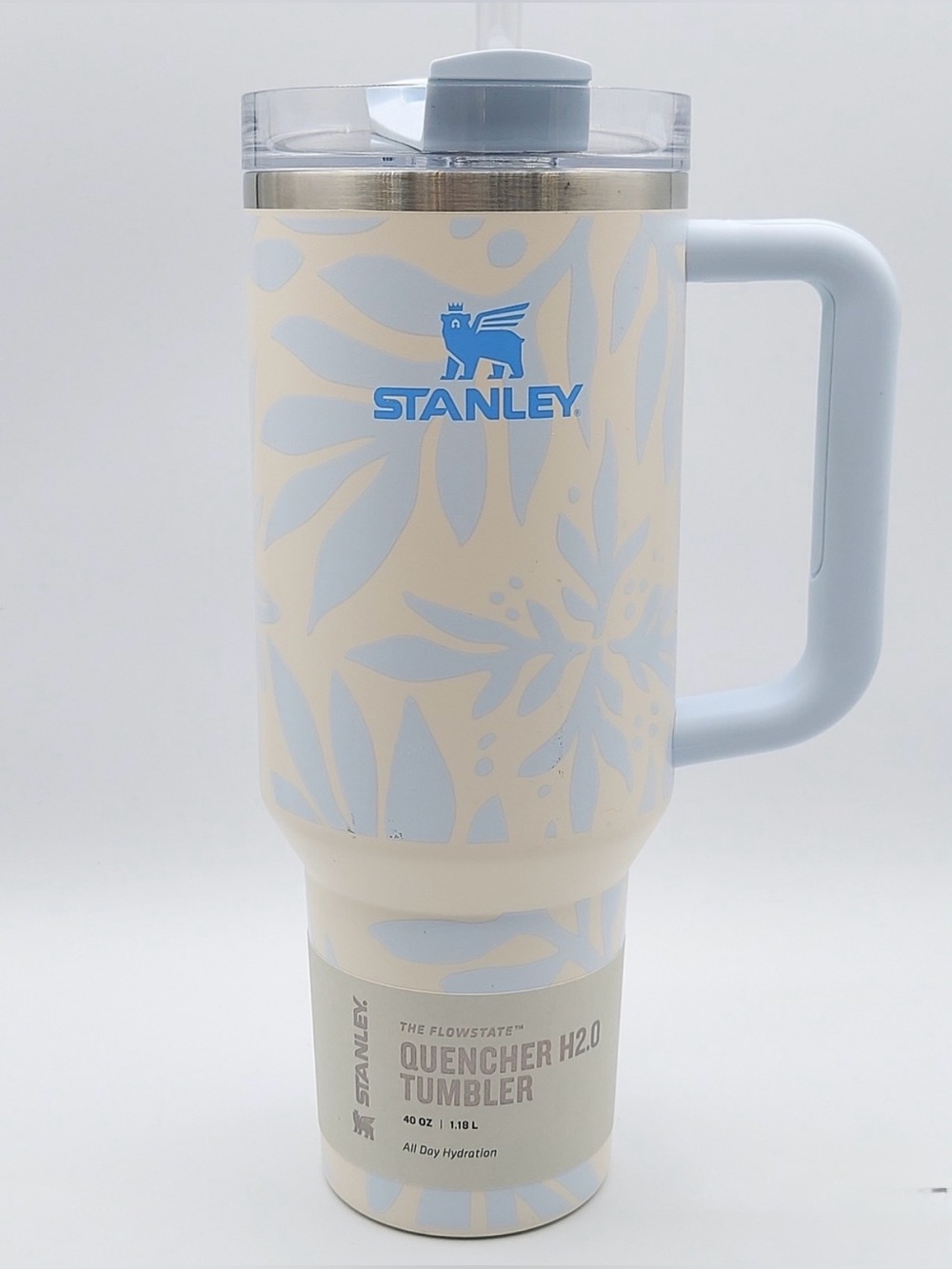Stanley Quencher H2.0 Ocean Palms 40 Ounce Stainless SteelTumbler with Straw NWT
